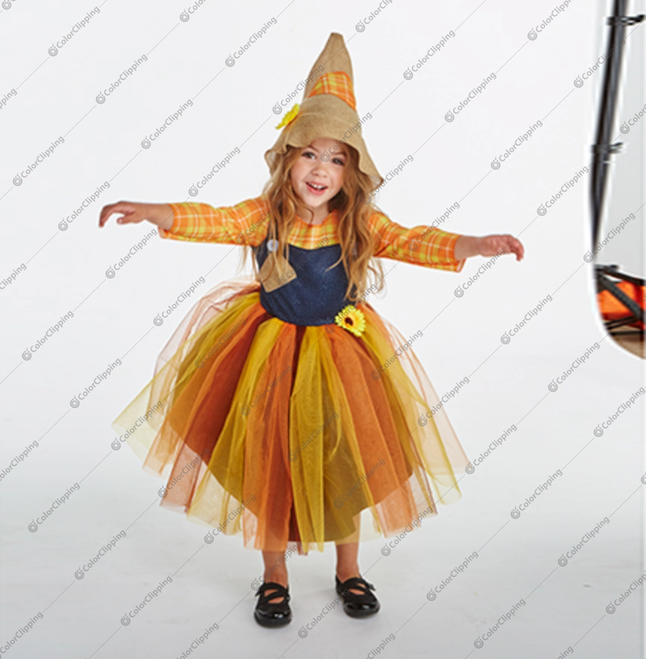 Kid Net Dress With Fur Original Image