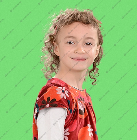 School Student Image on Green Background
